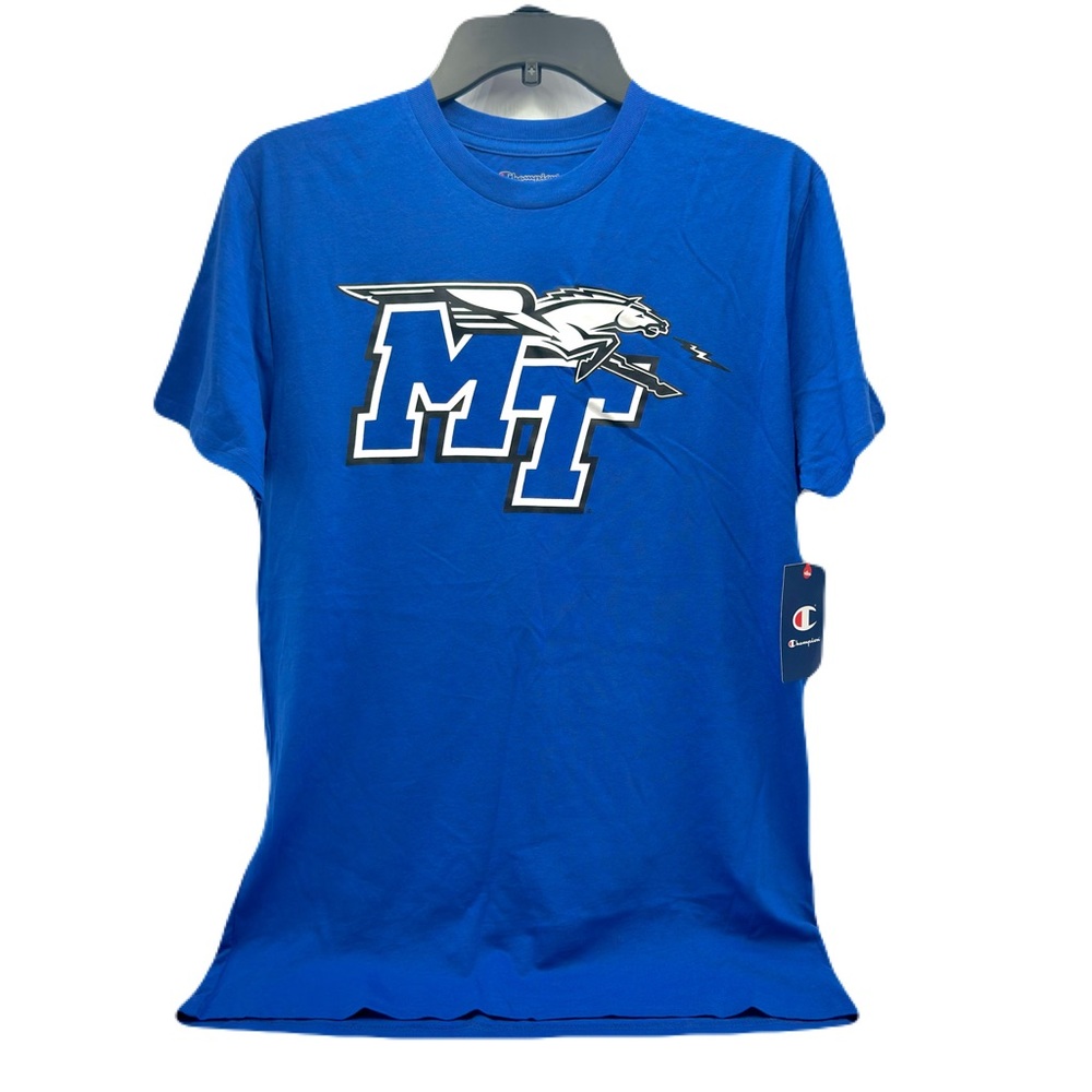 CHAMPION MTSU Middle Tennessee State University Blue Raiders T-Shirt Royal Blue - Picture 2 of 5
